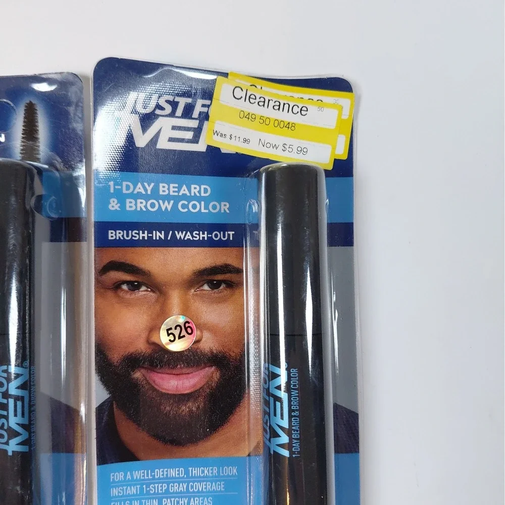Lot Of 3 Just For Men 1 Day Beard & Brow Color Black 0.3oz New & Sealed Hair Dye
